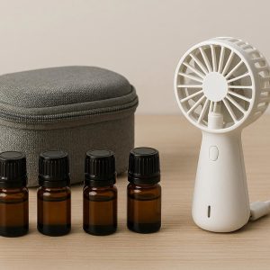 26 Portable USB Fan Diffuser with Carry Case & 3 Oil Bottles